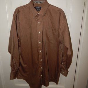 Men's Nautica Long Sleeved Button-Front Shirt ~~ Size 16 32/33 ~~ Brown